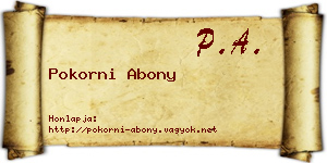 Pokorni Abony névjegykártya